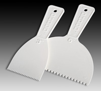 3 inch notched adhesive spreader and 6 inch notched adhesive spreader