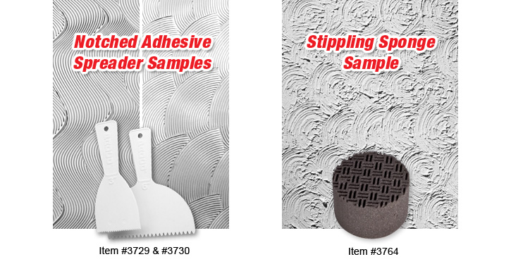 Padco Notched Adhesive Spreader and Padco Stippling Sponge sample effects